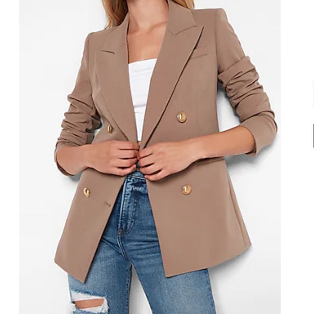 Express Peak Lapel Double Breasted Blazer